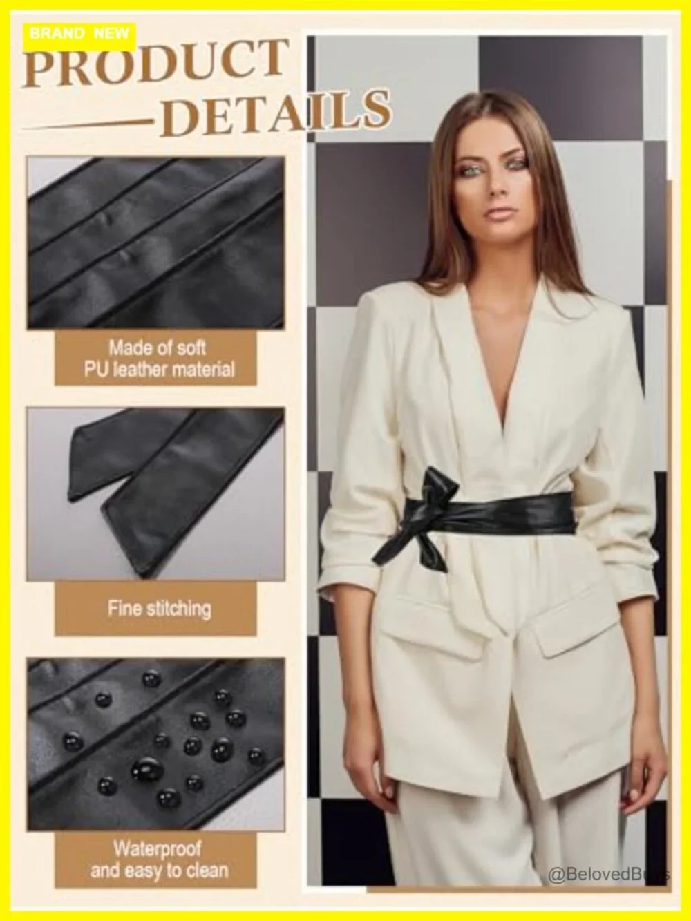 Women's PU Leather Wrap Obi Belt | Tie Waist Sash for Dresses
